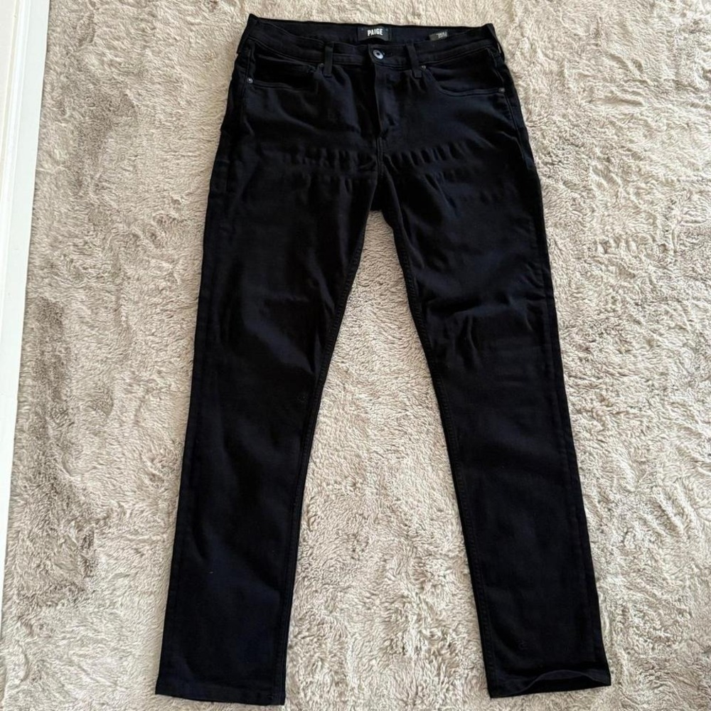 Paige Jeans Mens Size‎ 31x29 Black Lennox Slim Fit Stretch Classic Preppy